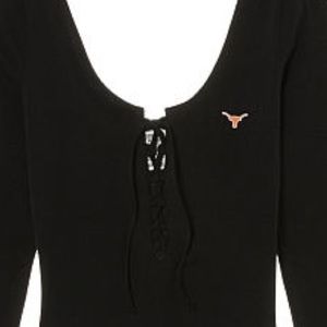 PINK Victoria’s Secret University of Texas Black Bodysuit